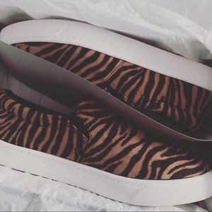 Soda Zebra Print Slip Ons